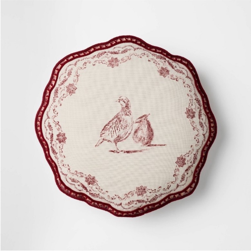Cream and Burgundy Partridge
Pillow- Threshold designed with Studio McGee